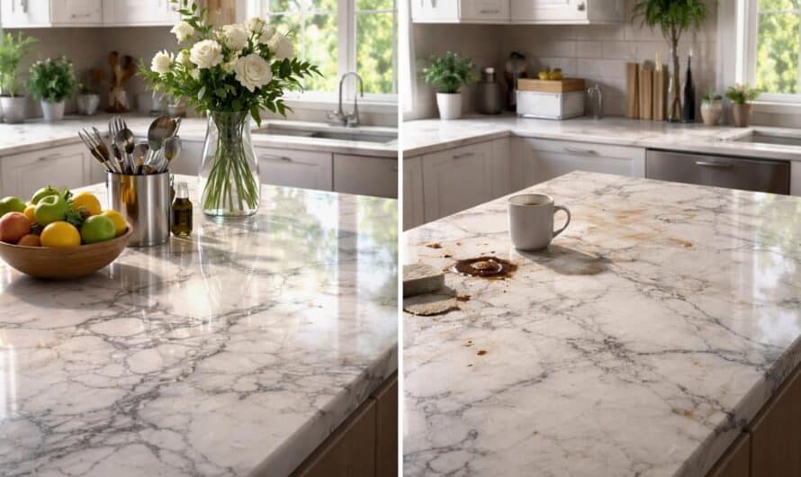 Plan de travail en marbre : bonne ou mauvaise idée ?