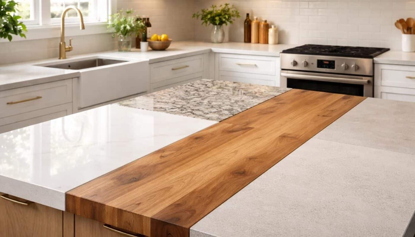 découvrez comment choisir le plan de travail idéal pour votre cuisine parmi le quartz, le granit, le bois ou la céramique, en fonction de votre style, budget et entretien.